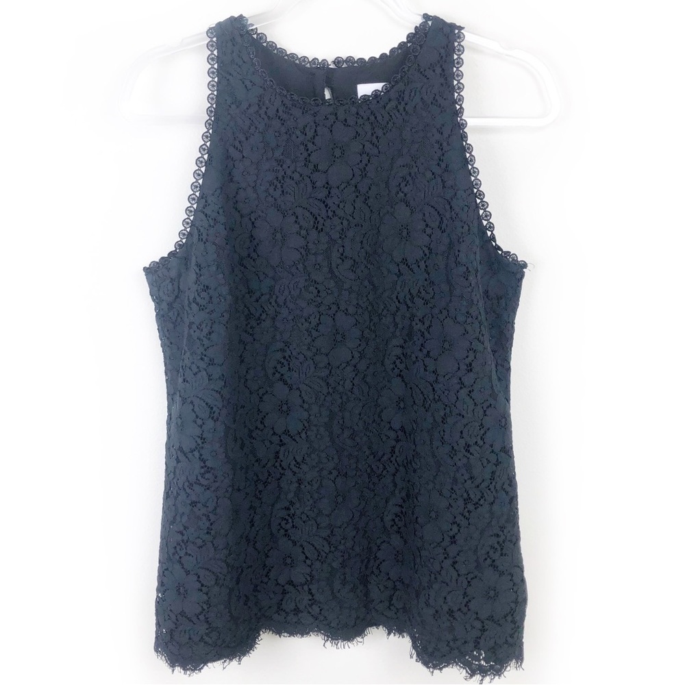 Cabi Black Lace Display Tank top blouse size: M